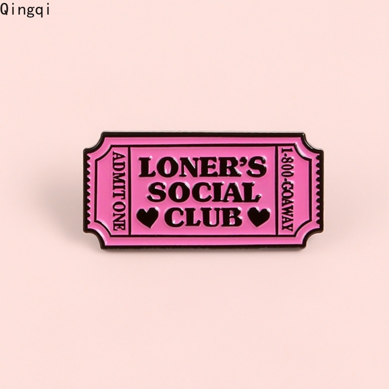 Bros Pin Enamel Bentuk Tiket Warna Pink Untuk Hadiah Teman