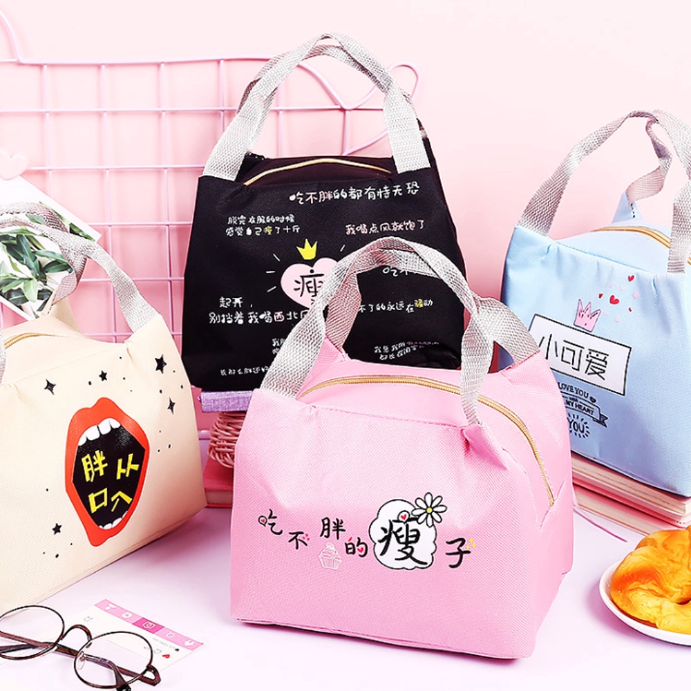 Tas Isolasi Kotak Makan Siang Lucu Bento Versi Korea Tahan Air Tas Isolasi Kotak Makan Siang Lucu Bento Versi Korea Tahan Air
