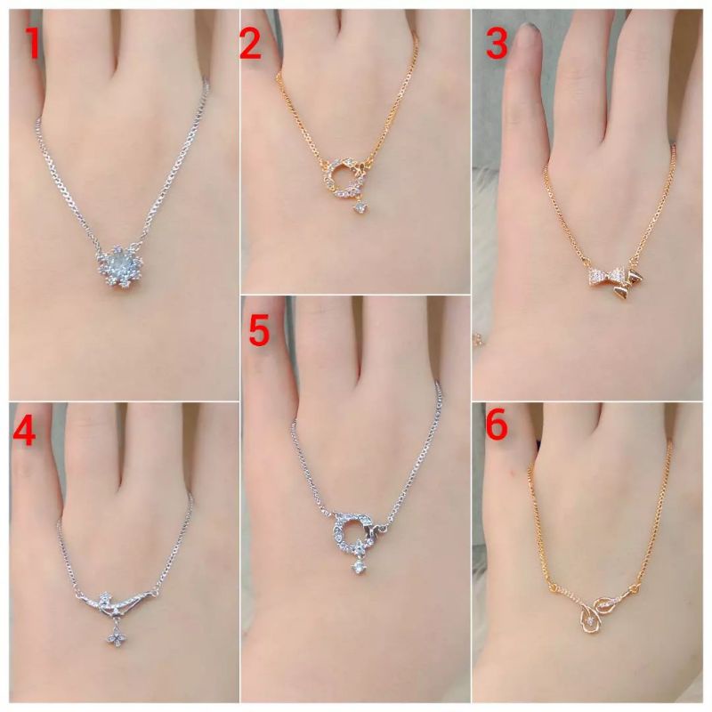 Kalung Titanium Wanita Anti Karat, Anti Alergi, Tahan Lama, Di Jamin REALPICT 100% Dan High Quality, Pilih 1 Dari 6 Variasi