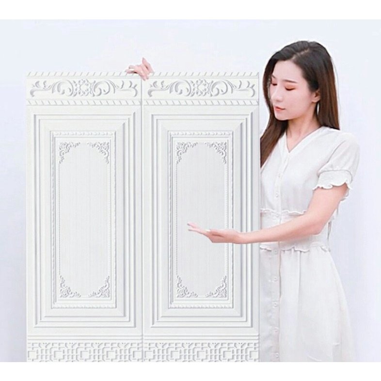 Wallpaper Dinding Wallfoam Brickfoam Motif Pintu Polos Wallpaper Foam 3D