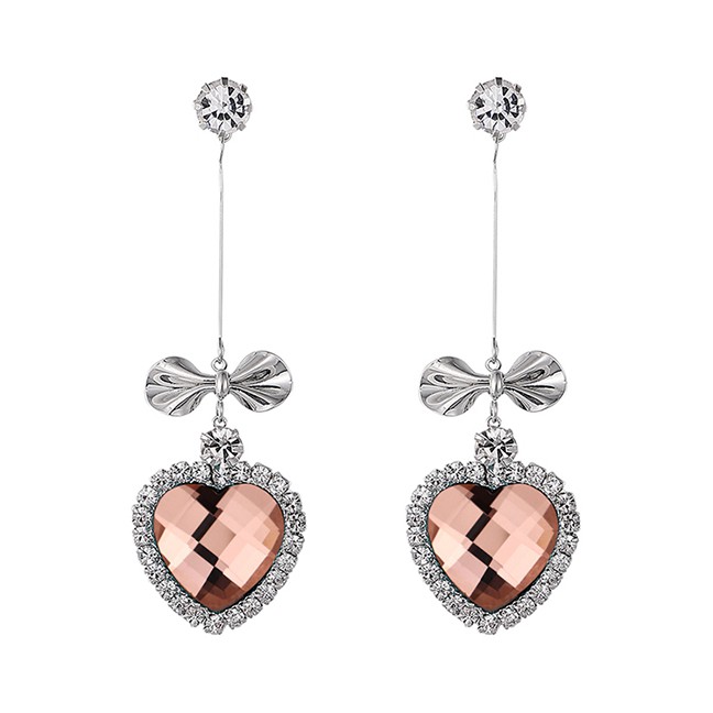 LRC Anting Tusuk Fashion Heart Shape Decorated Y6064X