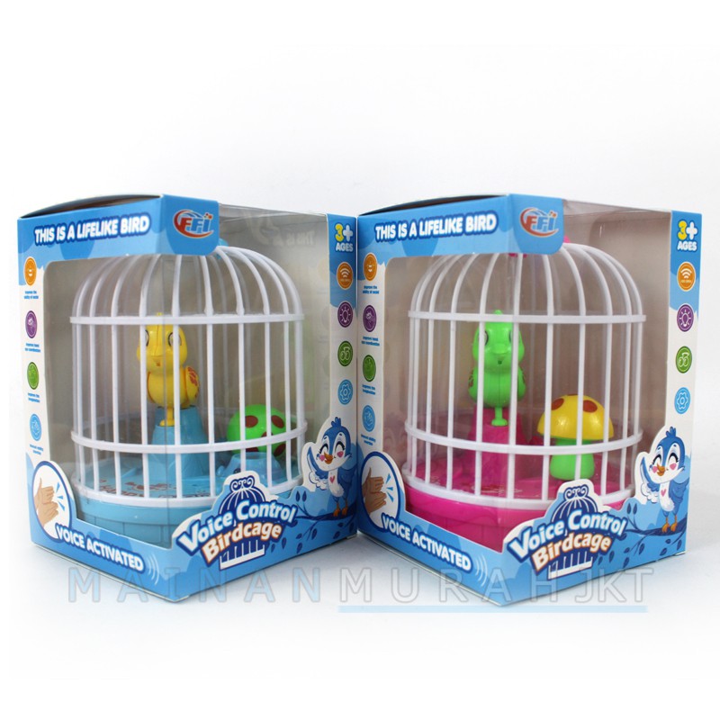 MAINANKEI ANAK BURUNG VOICE CONTROL BIRDCAGE FU1138 BURUNG TEPUK BERSUARA