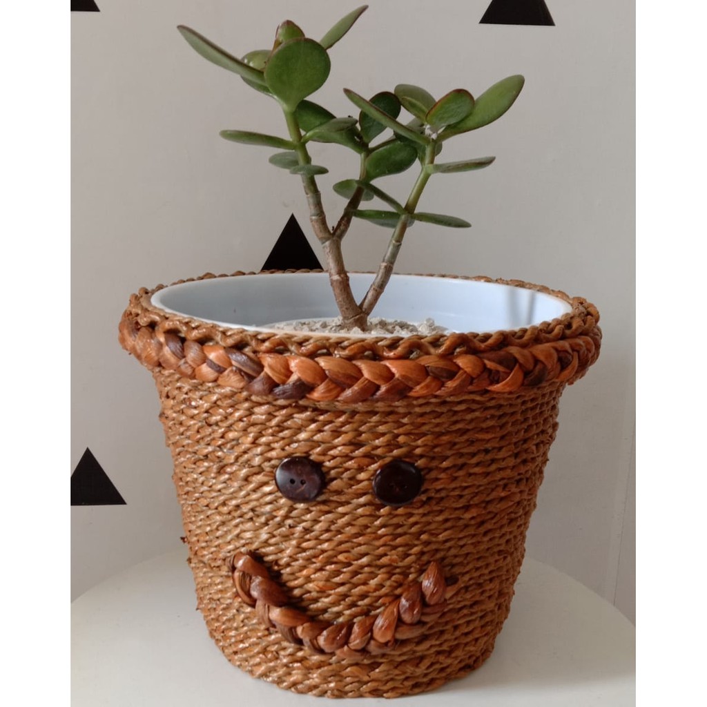 Cover Pot Cantik LILIT // Pot Bunga Dengan Cover Tali mendong // Pot Indoor Kreasi Unik // Hand Mad