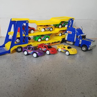  mainan  mobil truk  hauler mainan  truck angkut mobil balap 