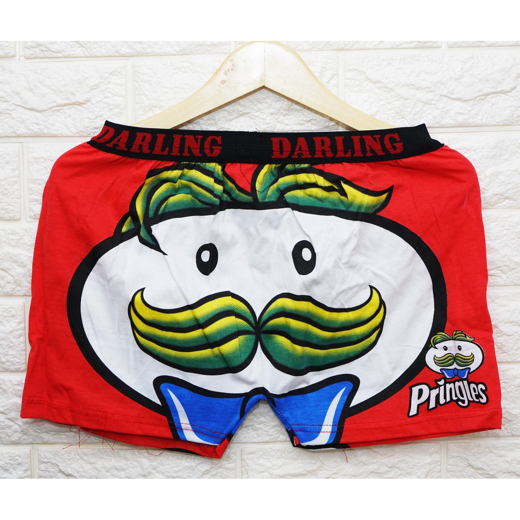Celana  Pria / Celana Boxer Pria Wanita / Celana Motif Pringles Merah