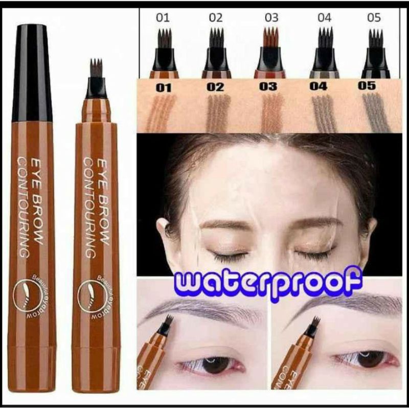 Pensil Alis Waterproof Four Tip Eyebrow Otomatis Pensil Alis Otomatis Fork Tip Eyebrow Kosmetik Mata