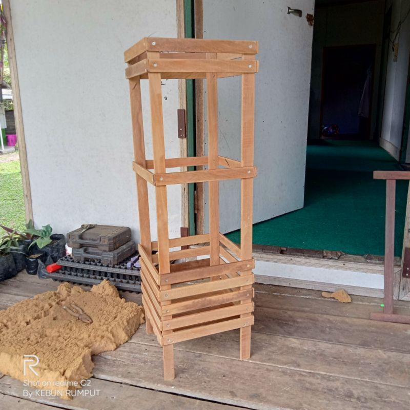 pot anggrek kayu ulin 100cm x 30cm