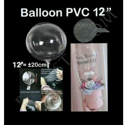 Balon PVC 12 inch ecer satuan balon bening 12inch