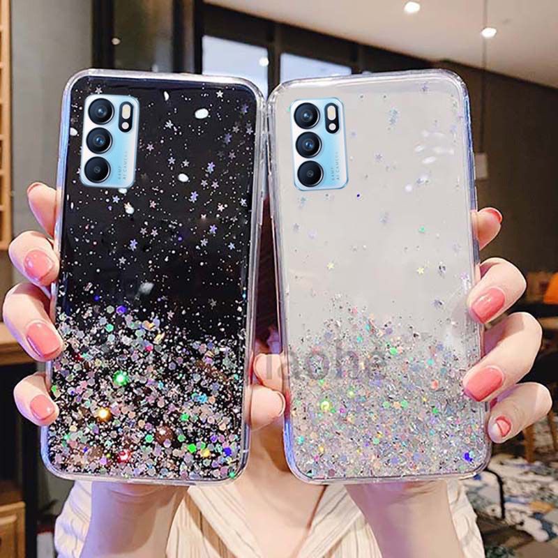 Oppo Reno 7 4G/Reno 6 4G/Reno 6 5G/Reno 7Z 5G/A96 5G Casing Soft Case Tpu Bahan Premium Glitter Glossy