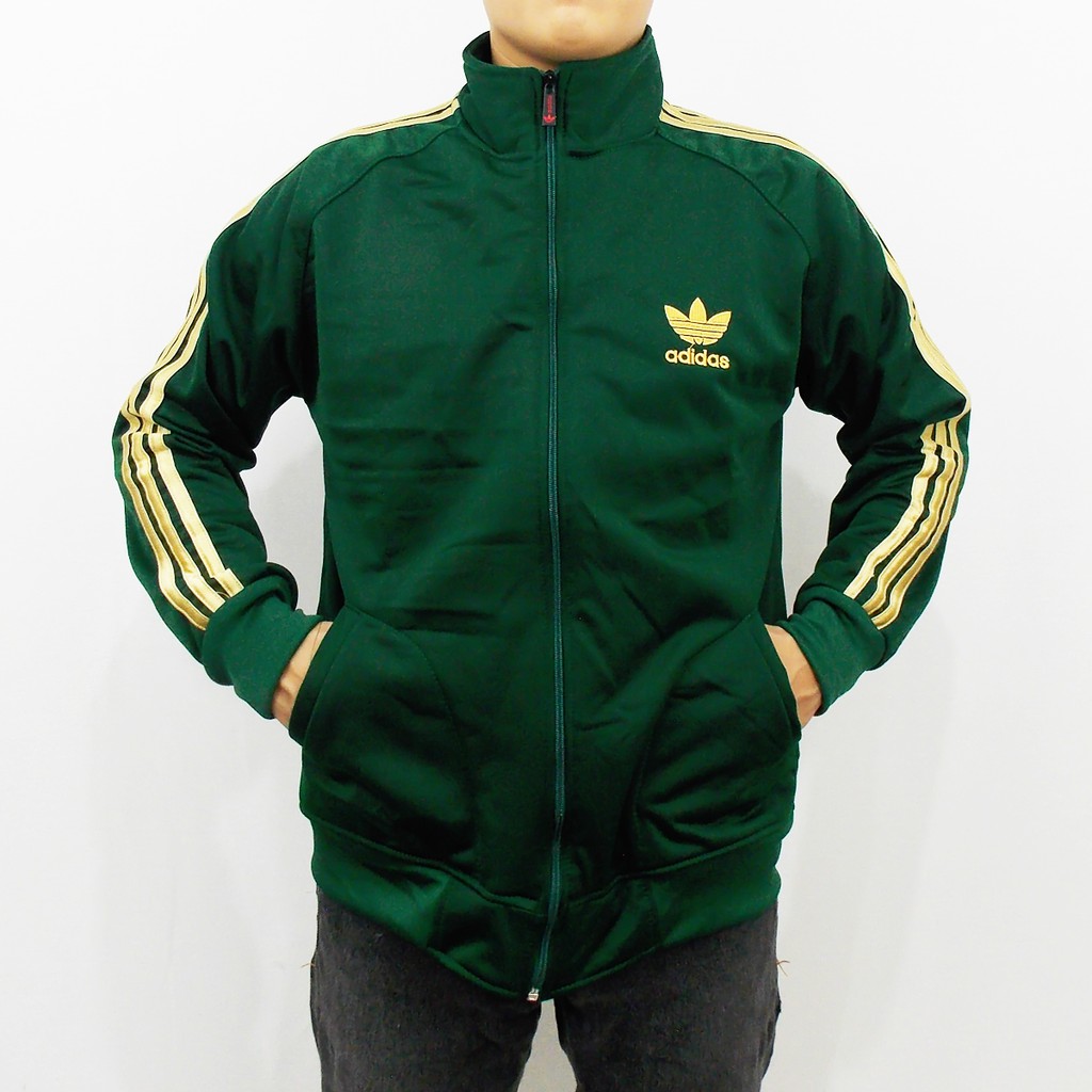 JAKET ADIDAS FIREBIRD HIJAU LIST EMAS M L XL - JAKET FIREBIRD ADIDAS - JAKET OLAH RAGA - TRAINING