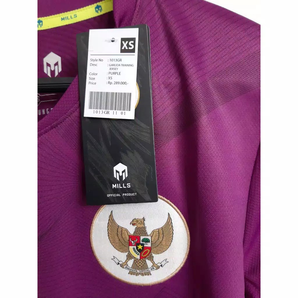 JERSEY TIMNAS GARUDA INDONESIA 2020 MILLS 1013GR BAJU LATIHAN TIMNAS TRAINING JERSEY TIMNAS PURPLE