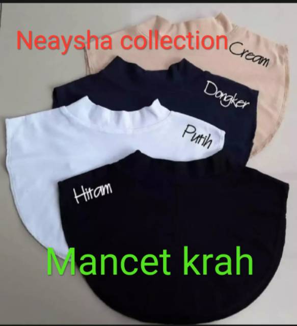 Manset leher bahan spandek rayon neck inner manset dada..