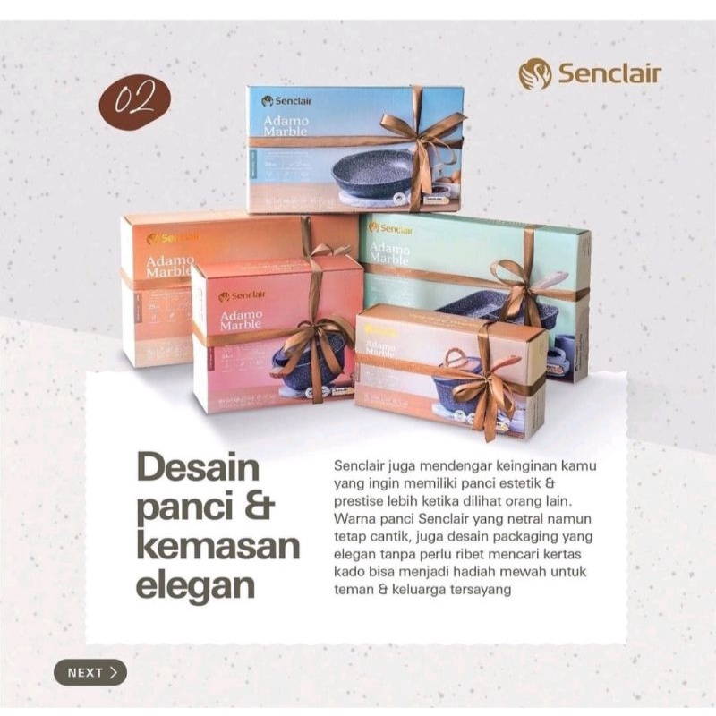 senclair cosserole pot 24cm tutup kaca - adamo series.