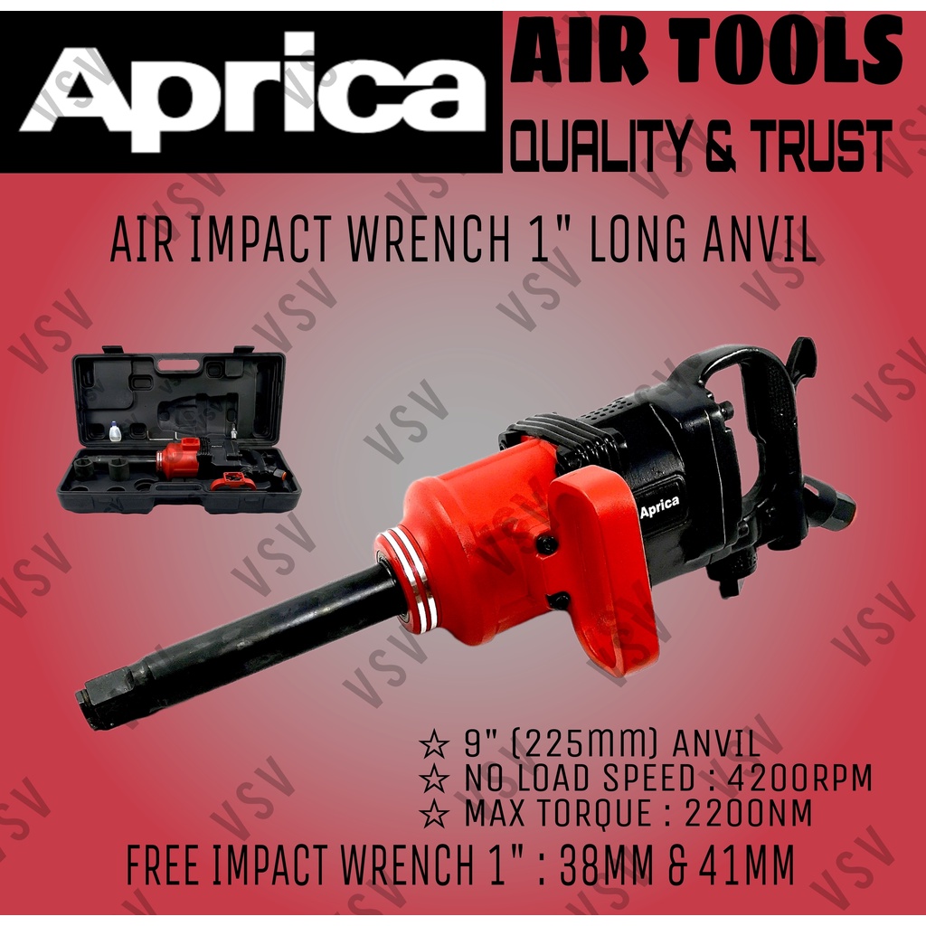 Aprica Air Impact Wrench 1&quot; Long Anvil Impact Wrench 1 inch Air Impact 1 inch