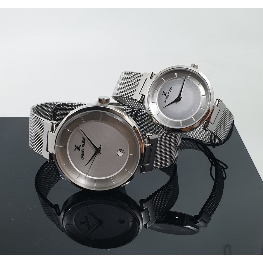 Daniel Klein DK11917-1 M/L Silver Jam Tangan Couple Original