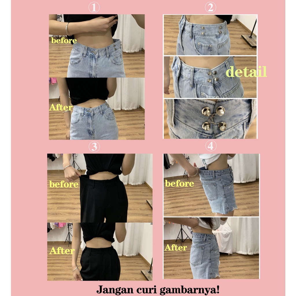 Detachable waist collection artifact button adjustment, nail-free button daisy (with pins)