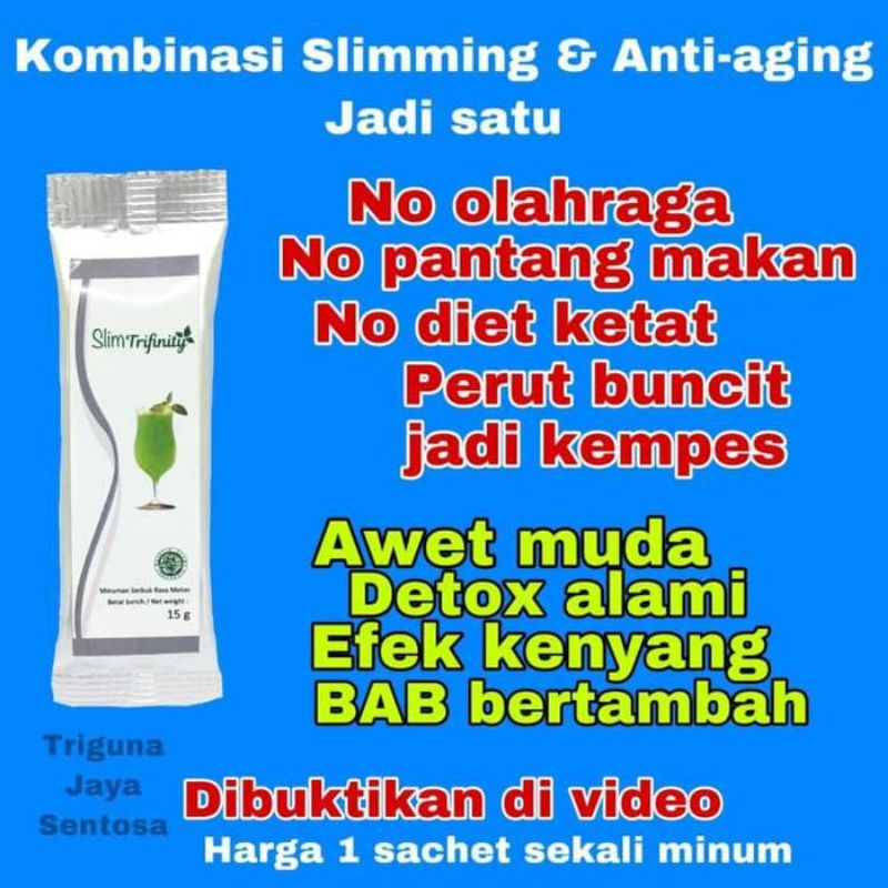 [ ORIGINAL ] Slim Trifinity Pelangsing Ampuh Detox Alami Tanpa Diet Slimming Herbal