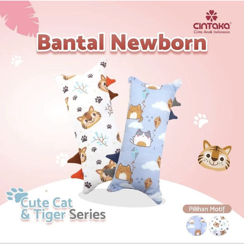 Cintaka Bantal Bayi Newborn Print Cute Cat &amp; Tiger Series - CBB 8003
