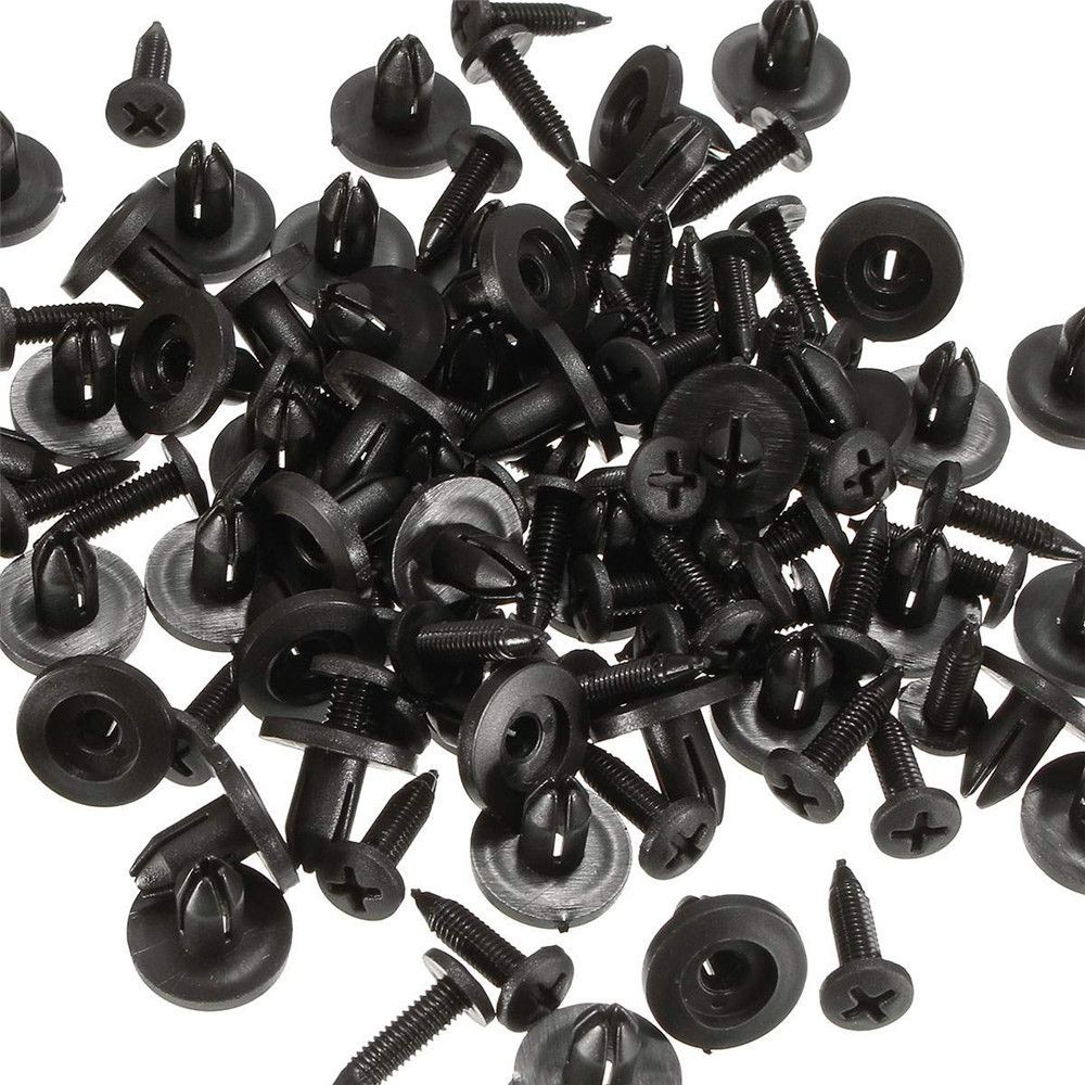 [Bayar Di Tempat] 50Pcs Klip Baut Rivet Plastik Pengencang Fender Bumper/Pintu Mobil 8mm