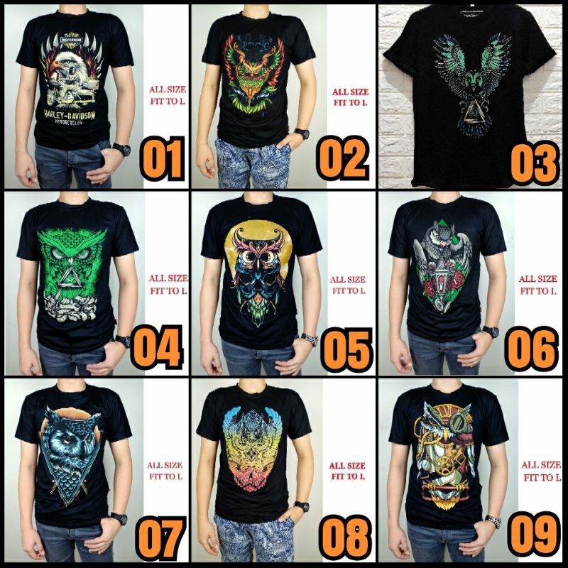 Baju Kaos Printing 3D Bangkok Thailand Bird Burung Fullprint Full Print Good Day Import Impor