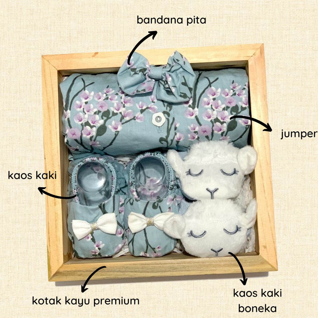 Lovely Set - Hampers Bayi / Hamper Baby Girl / Kado Lahiran Bayi Perempuan Gift Set Babygift Parcel-Blue
