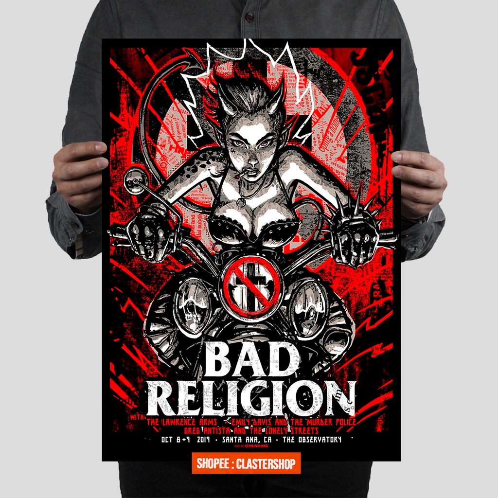 BAD RELIGION POSTER BAND PUNK ROCK Poster Dinding Aesthetic Poster Aesthetic Poster Murah Poster Ret