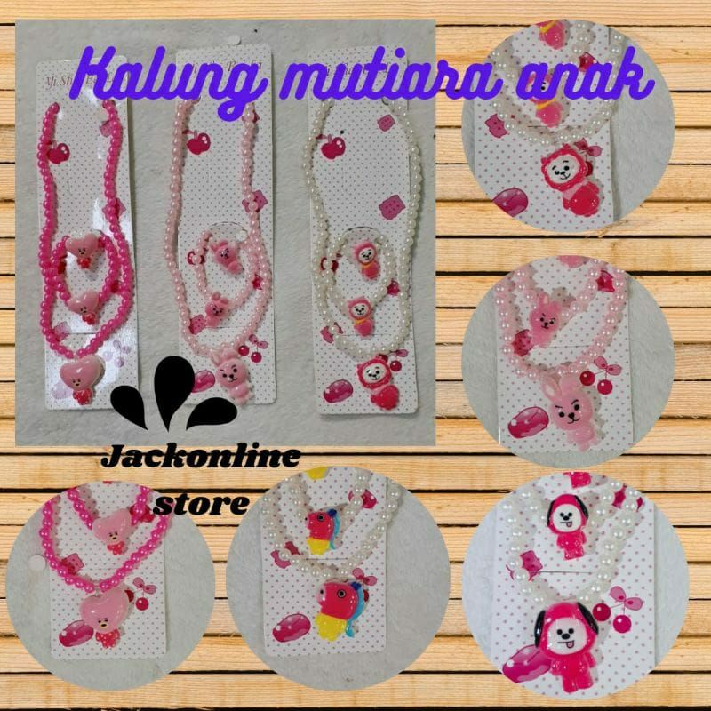 Kalung mutiara anak Aksesoris Anak Kalung Mutiara set 3 pcs