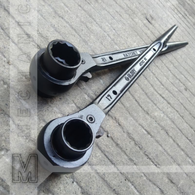 kunci ratchet scaffolding 17x21 glory double wrench