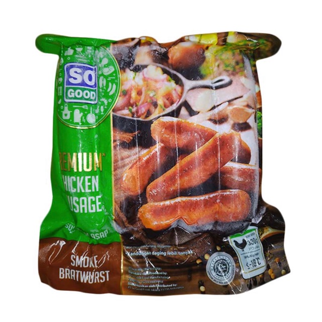 

So Good Sosis Sapi Premium Sausage Smoke Bratwurst 300G