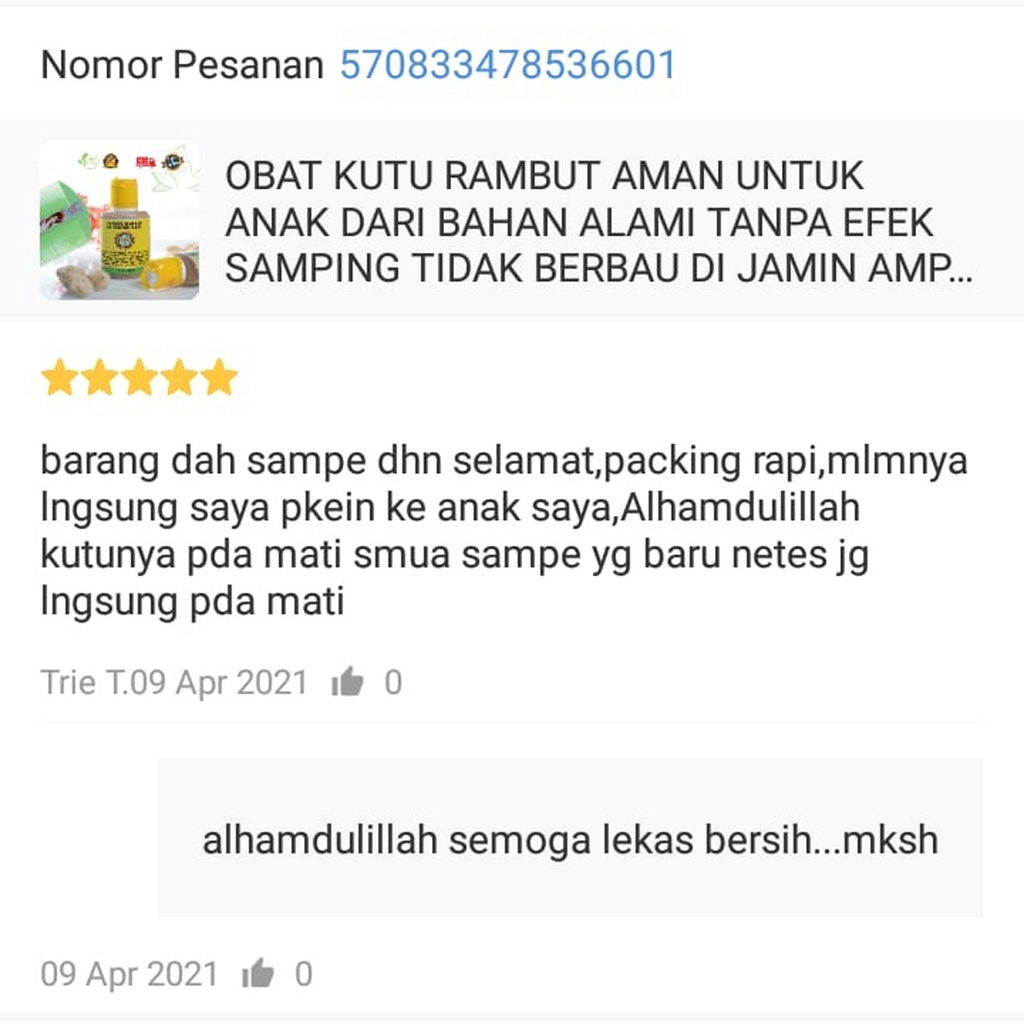 Obat Kutu Rambut Paling Ampuh Aman Untuk Semua Usia Serta Tanpa Efek Samping 40ml