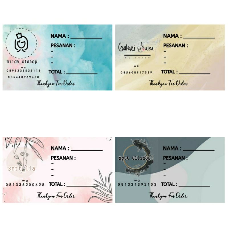 

Nota Olshop Custom 100pcs