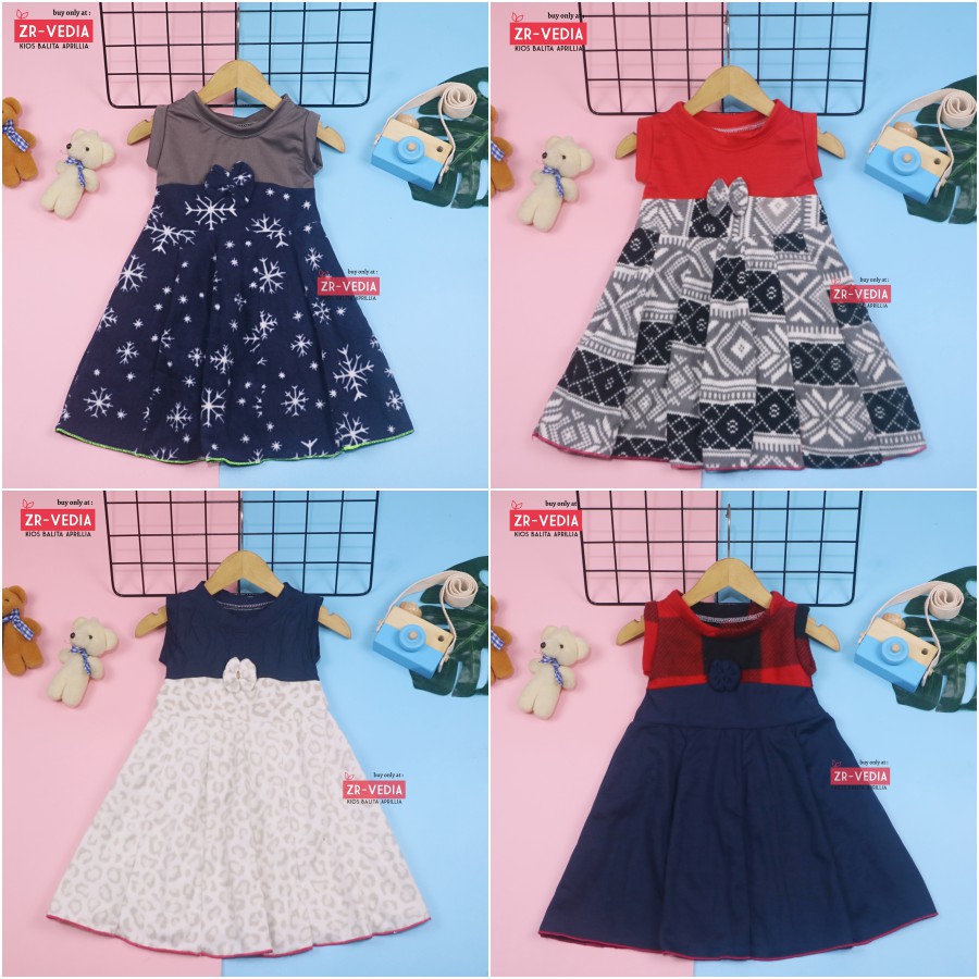 Dress Aila 1-2 Tahun / Dres Pesta Murah Grosir Baju Anak Perempuan Harian Gaun Yukensi Batik Baru