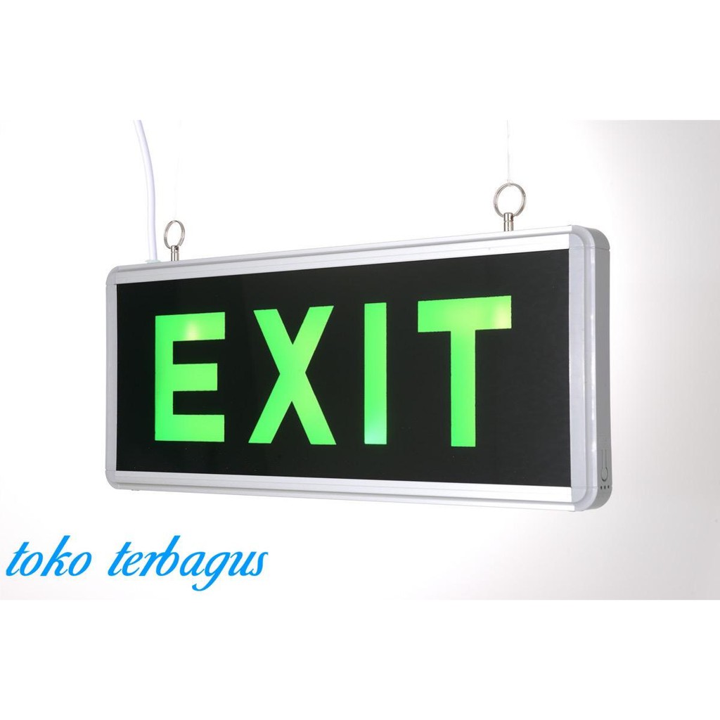 Lampu EXIT LED / Lampu petunjuk darurat Emergency EXIT Lamp 2sisi kaca