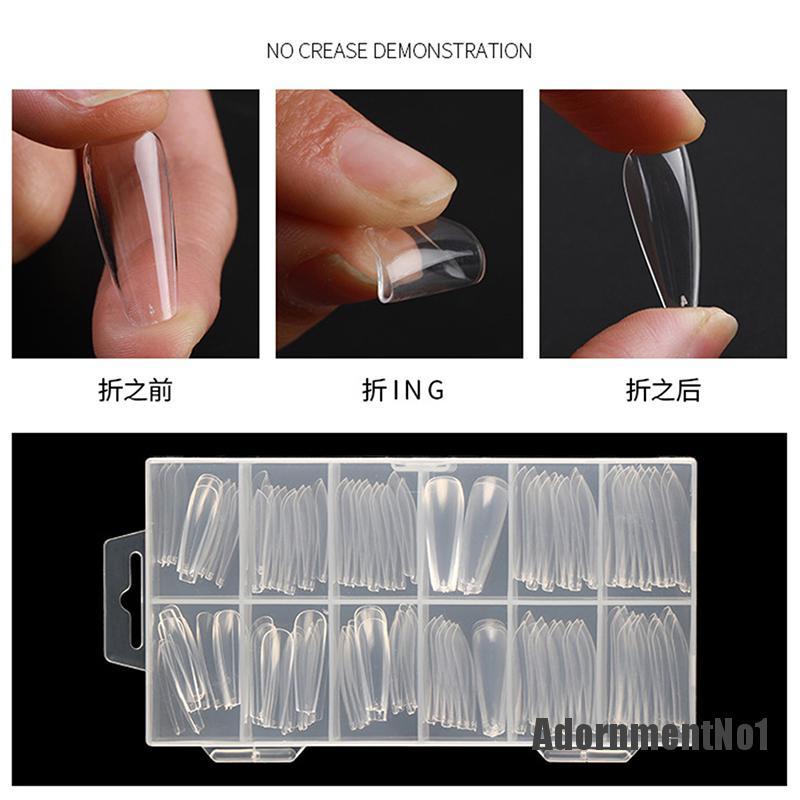 (Adornmentno1) 120pcs / Set Poly Gel Uv Builder Kuku Palsu Extension