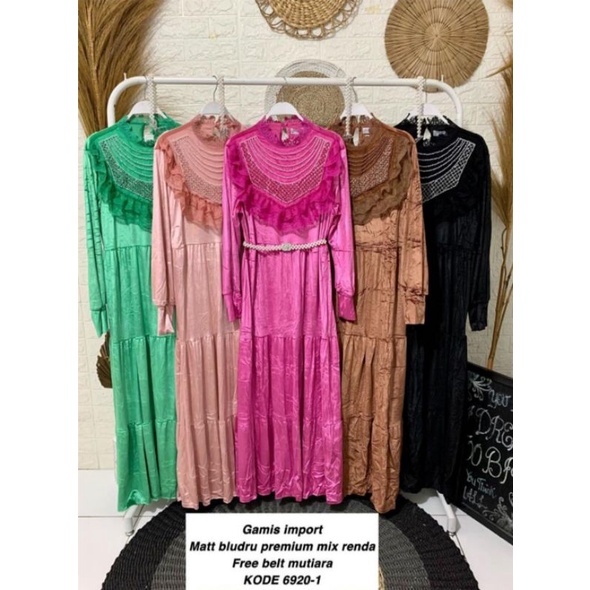 DRESS VELVET IMPORT PREMIUM BKK/GAMIS PESTA/DRESS BLUDRU/GAMIS SUEDE/GAMIS IMPORT BKK