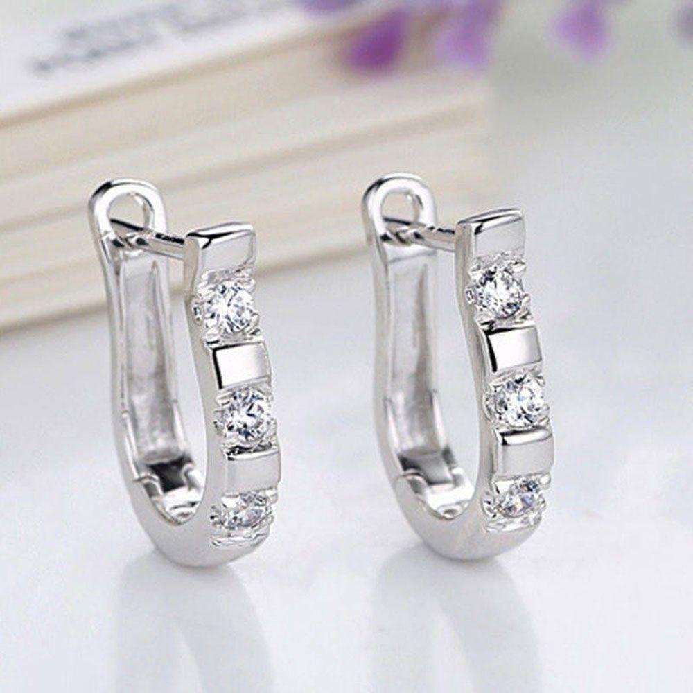 Needway   Anting Hoop Wanita Desain Seni Anting Sepatu Kuda Harp Elegan