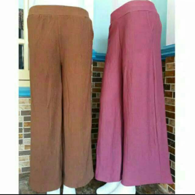 (S_C) CELANA KULOT CREPE PASIR POLOS-3