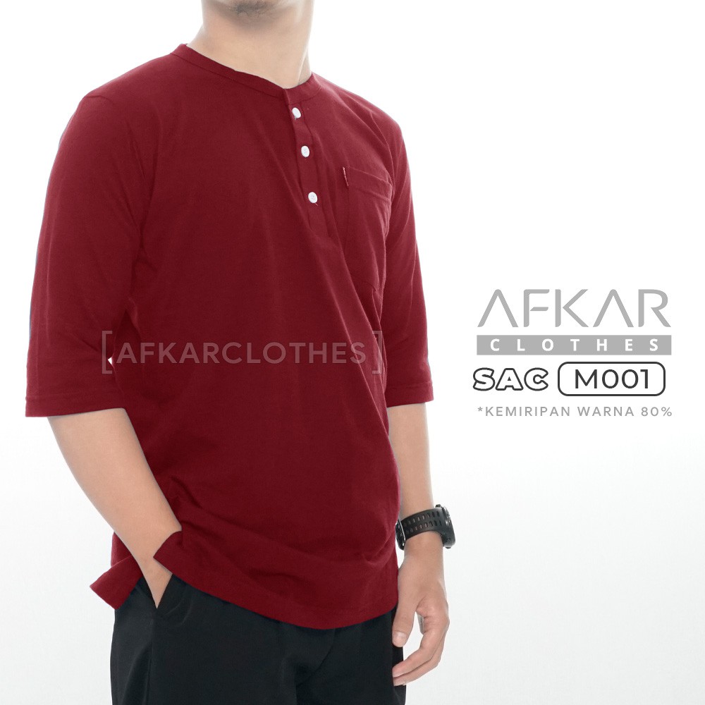 AFKAR Kurta Kaos Basic Pria Katun Combed SAC