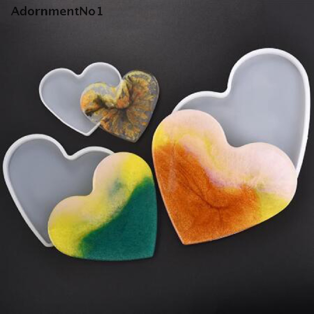 [AdornmentNo1] Heart Shape Coaster Silicone Mold DIY Jewelry Tray Candle Holder UV Resin Mould [new]