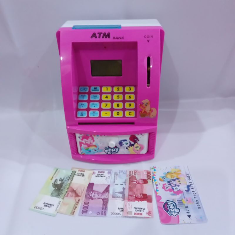 Mainan Anak Cewe Cewek Perempuan Laki Lak Cowo Cowok Bayi Balita Maenan Simulasi Mesin ATM Menabung 