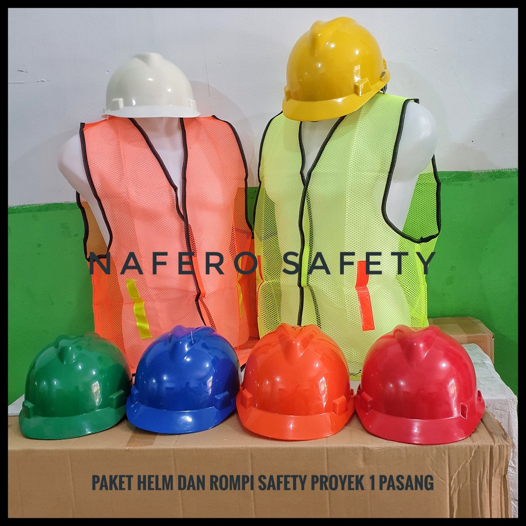 Paling Murah Paket Helm Safety Proyek Asa Standart Sni + Rompi Jaring X RBLdGEFw8BrAO