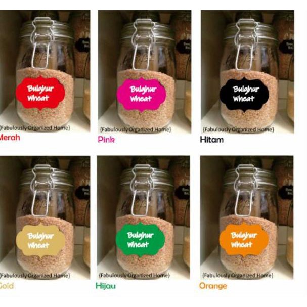 

[SP FR 16F7Av] Stiker Label Bumbu Dapur /Organizer/ Pantry Waterproof + Spidol 〆