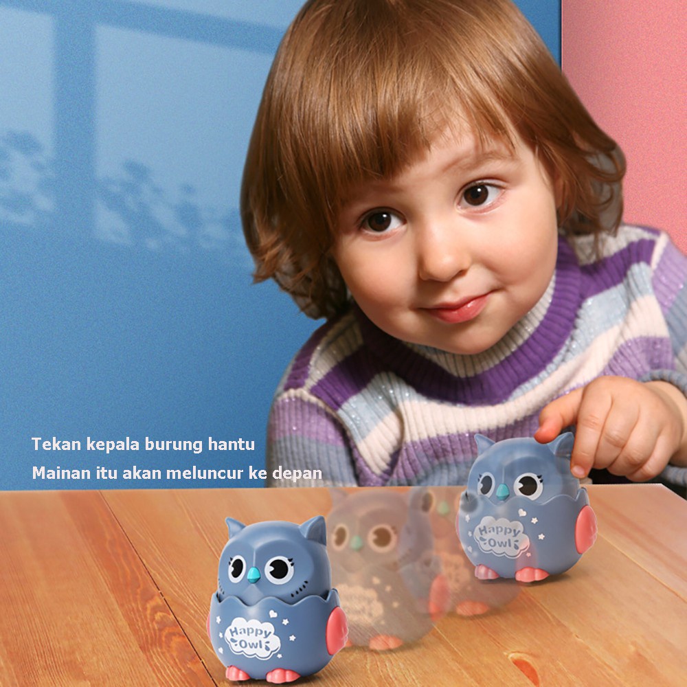 Mainan Anak burung happy owl Tekan bisa jalan Cute Owl Tanpa Baterai Lucu dan Awet BPA FREE