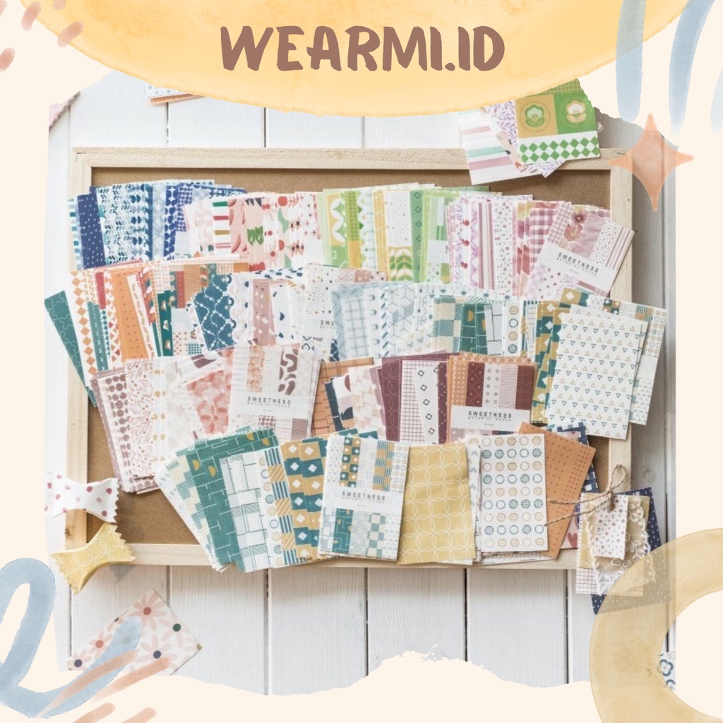 

50 Pcs SWEETNESS Kertas Motif DIY Scrapbook Deco Paper Aesthetic Jurnal DIY Scrapbook - km17