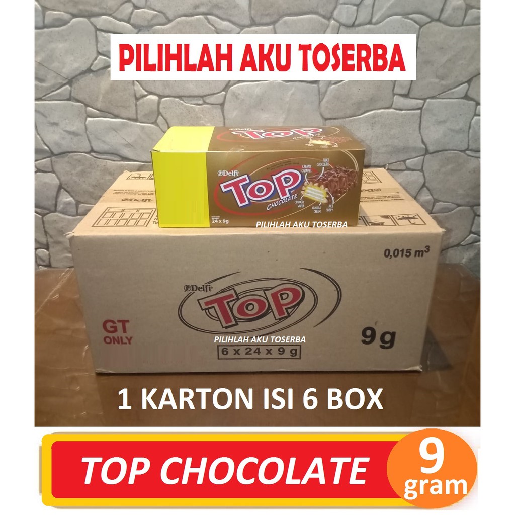 Delfi TOP CHOCOLATE 9 gram isi 24pcs / box- (HARGA 1 DUS ISI 6 BOX)