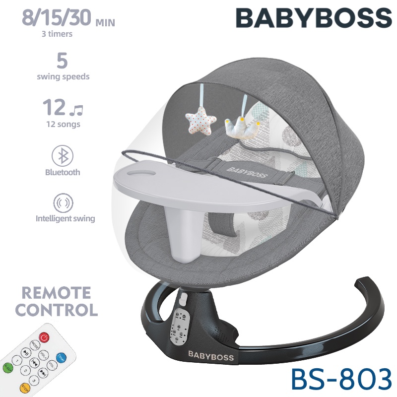 [ Ready Stock ] BABYBOSS BS-803 Ayunan Bayi Automatic Baby Swinger Chair / Swing Bed With Table