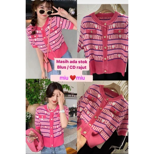 cardigan rajut/ blusMiumiu import