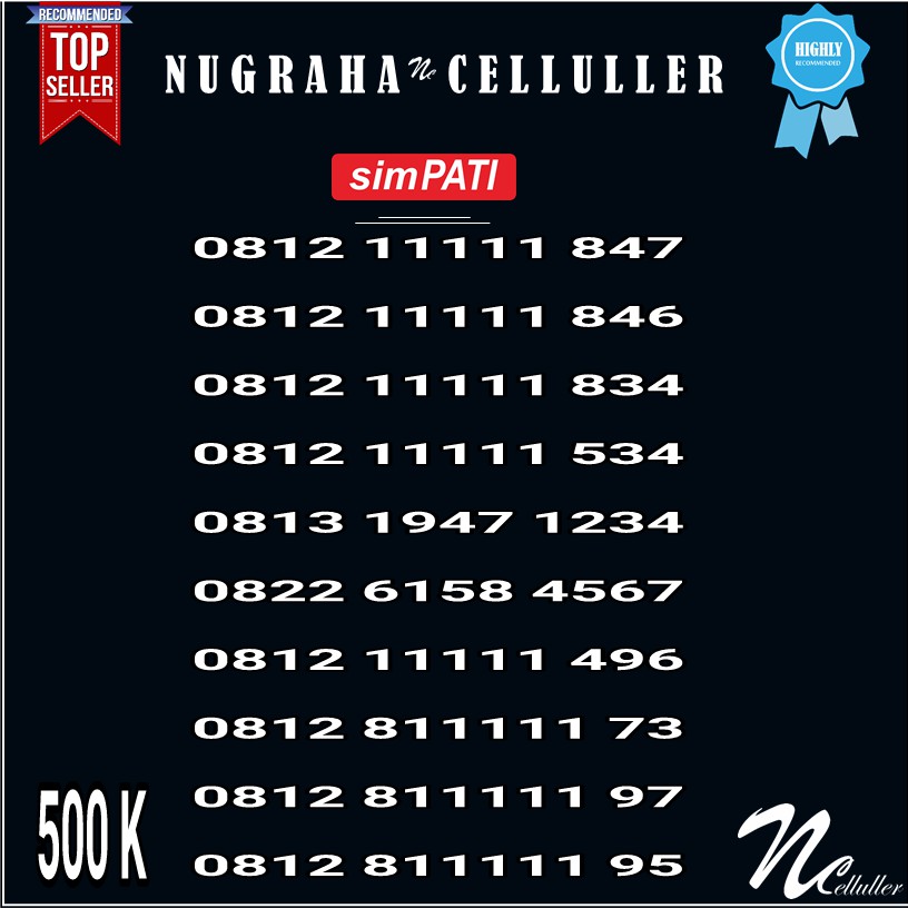Nomor Cantik Simpati Panca 11111 Murah