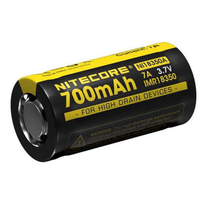 NITECORE IMR18350 Baterai Vape 700mAh 7A 3.7V Rechargeable Battery / Batre Tipe 18350 Bisa Cas