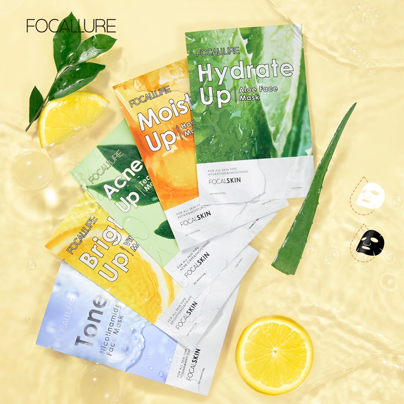 Focallure Vitamin C Moisturizing Mask Brightening Mask-Energy Facial Sheet Facial Mask Skin Care